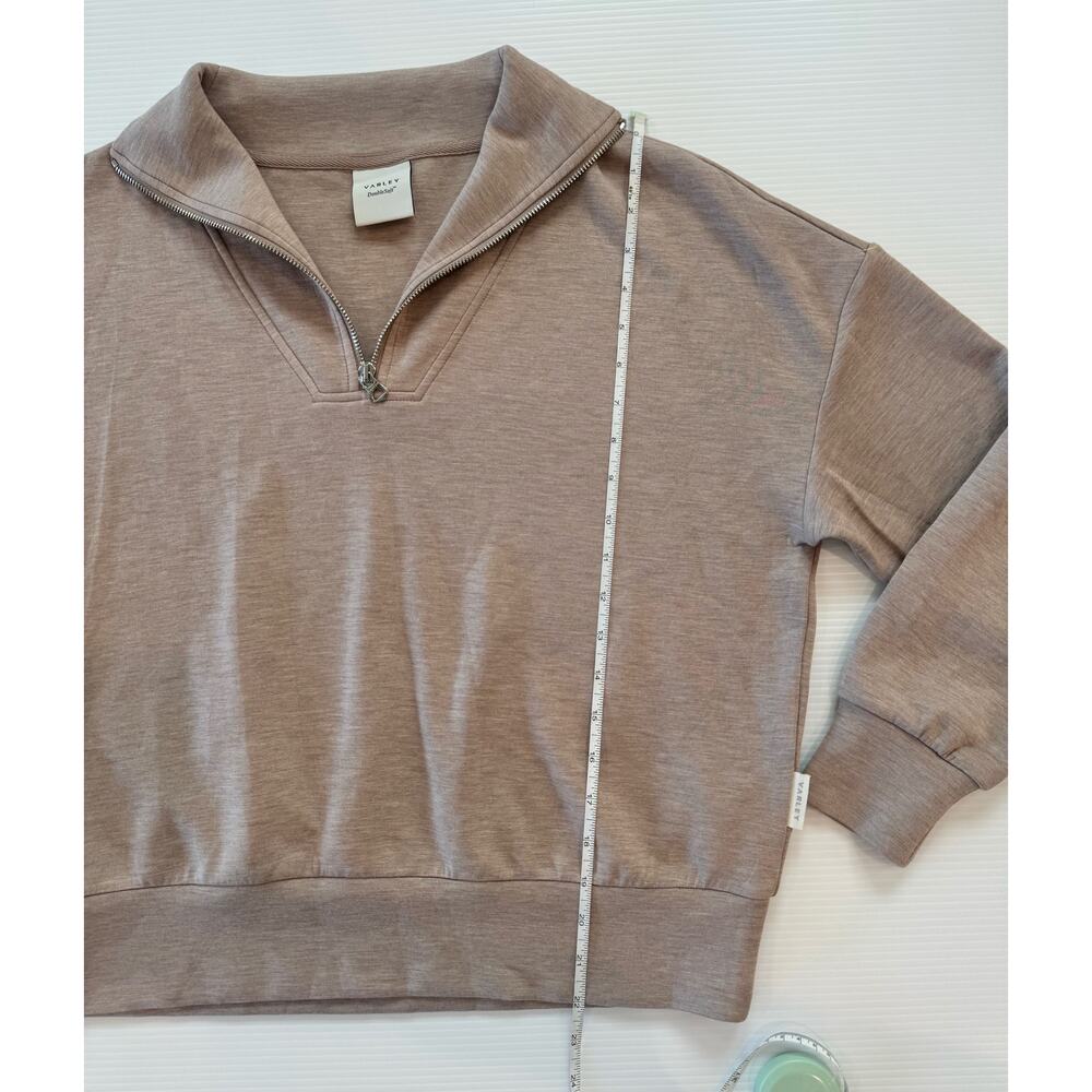 Varley Hawley Half Zip Sweat XS Taupe Marl Double Soft Oversized Pullover Cozy - Picture 10 of 16